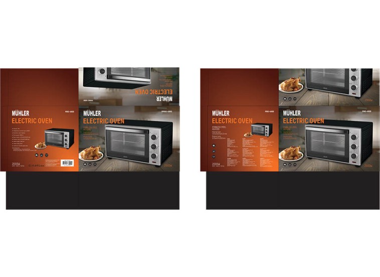 Ηλεκτρικό Φουρνάκι 48lt Χωρίς Εστίες, MNO-4800, Muhler Ηλεκτρικό Φουρνάκι 48lt Χωρίς Εστίες, MNO-4800, Muhler