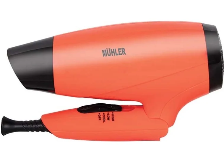 Πιστολάκι Μαλλιών Ταξιδίου 1400W, Πορτοκαλί, MD-1400F, Muhler Πιστολάκι Μαλλιών Ταξιδίου 1400W, Πορτοκαλί, MD-1400F, Muhler