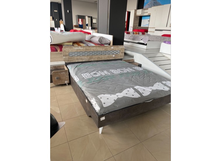 Σετ κρεβατοκάμαρας 3 τεμαχίων, διπλό κρεβάτι με 2 κομοδίνα, 160/200, Forest, Genomax Σετ κρεβατοκάμαρας 3 τεμαχίων, διπλό κρεβάτι με 2 κομοδίνα, 160/200, Forest, Genomax