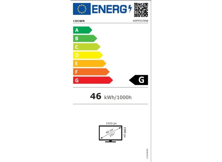 Τηλεόραση 40", 40PF01FAW, Android, Smart, 90,27/55,69/20,05 εκ., Crown Τηλεόραση 40", 40PF01FAW, Android, Smart, 90,27/55,69/20,05 εκ., Crown