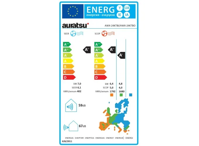 Κλιματιστικό Inverter AWX-24KTA(B)I/AWX-24KTA(B)O, 24000 BTU, Auratsu 