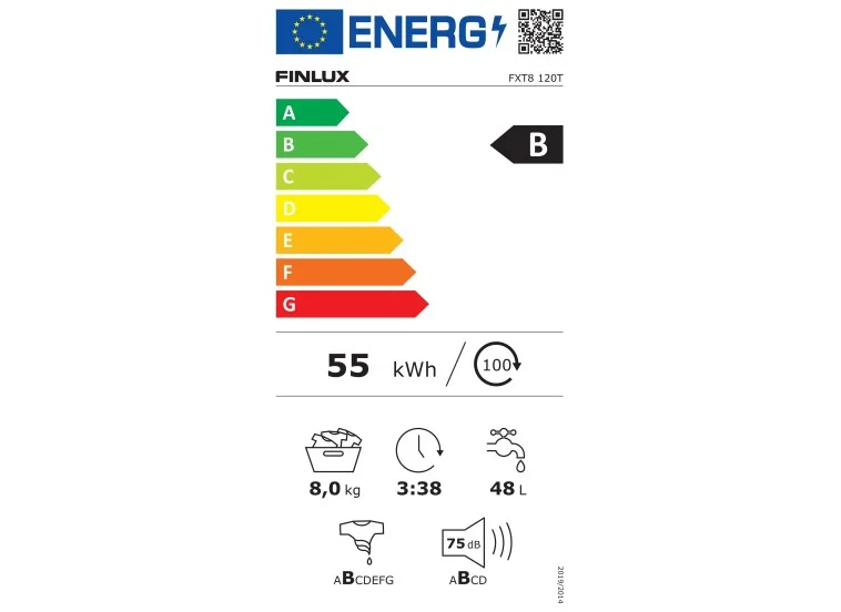 Πλυντήριο ρούχων 8kg, 1200 στροφών, FXT8 120T, Finlux Πλυντήριο ρούχων 8kg, 1200 στροφών, FXT8 120T, Finlux