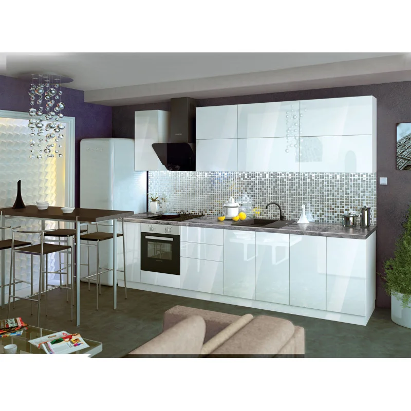 Σύνθεση Κουζίνας μήκους 5.80 μ ύψος 2,17 μ βάθος 0,60 μ, MDF Alba 580, Genomax