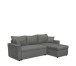 Γωνιακός καναπές κρεβάτι, San Diego, με αποθηκευτικό χώρο, Γκρι, 235x160, Silk