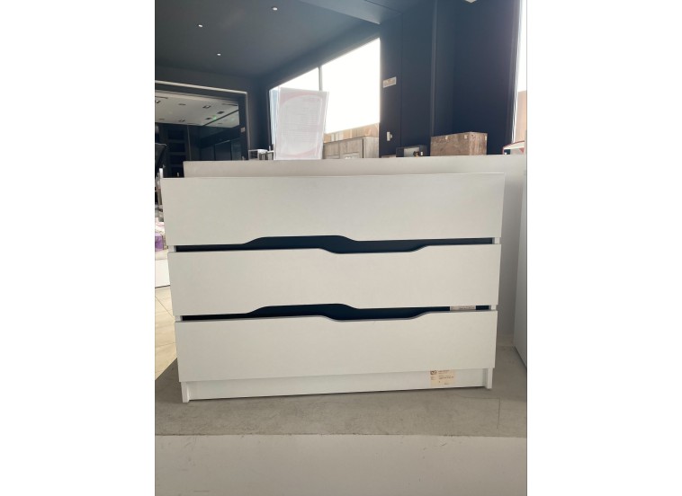 Συρταριέρα Afroditi Λευκό/Μαύρο, 100x71x38,5, Genomax