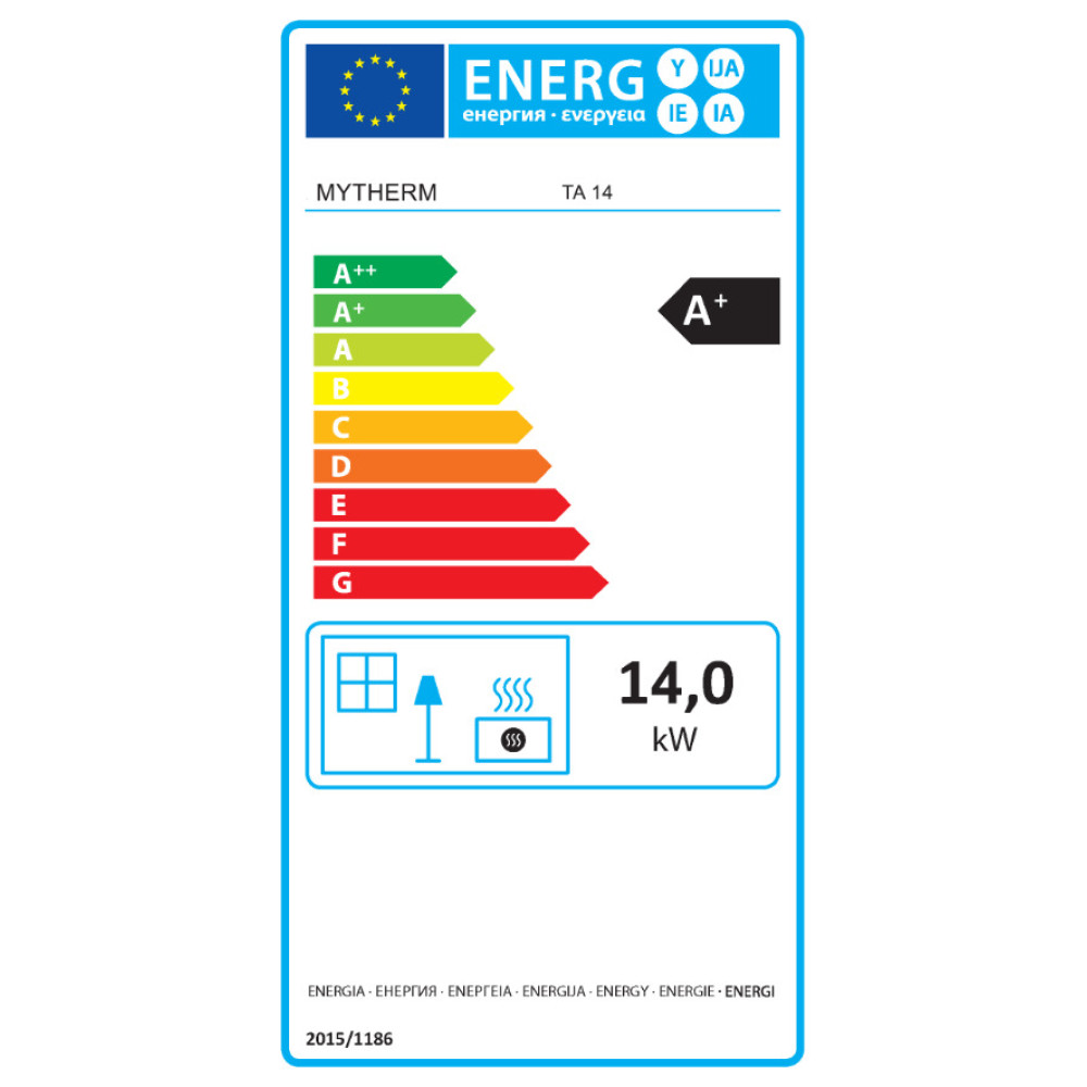 Σόμπα Πέλλετ Αερόθερμη 14 Kw, Angela TA, Μytherm