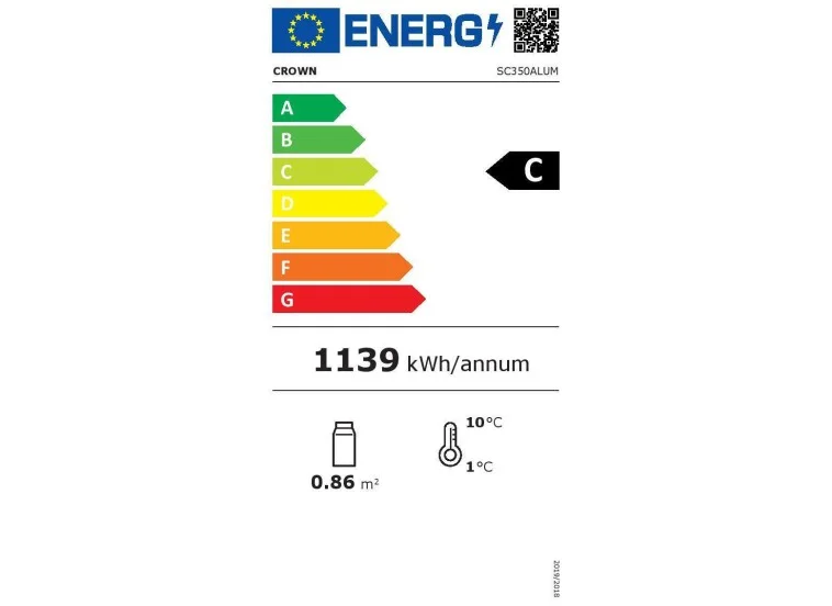 Επαγγελματικό Ψυγείο Θάλαμος Βιτρίνας SC350ALUM Crown Επαγγελματικό Ψυγείο Θάλαμος Βιτρίνας SC350ALUM Crown
