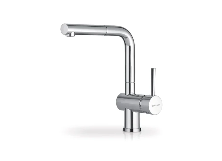 Μπαταρία Κουζίνας Πάγκου με Ντουζ και Σπιράλ Chrome, Elegant Aladia, Pyramis 