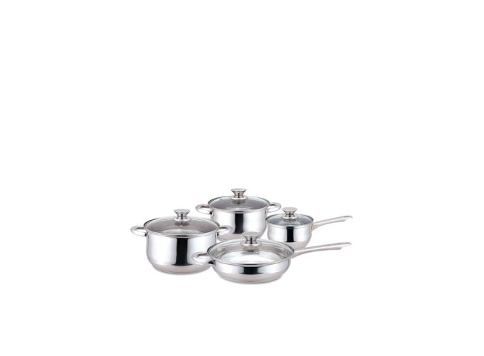 Σετ Μαγειρικά Σκεύη από Ανοξείδωτο Ατσάλι Ασημί, MR-842 8τμχ ,Muhler