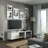 Έπιπλο Τηλεόρασης με πόρτες, 1220 DORE λευκό Μ180xΠ42xΥ38εκ., All4home