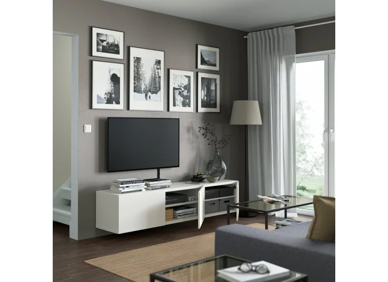 Έπιπλο Τηλεόρασης με πόρτες, 1220 DORE λευκό Μ150xΠ31,8xΥ29,6εκ., All4home