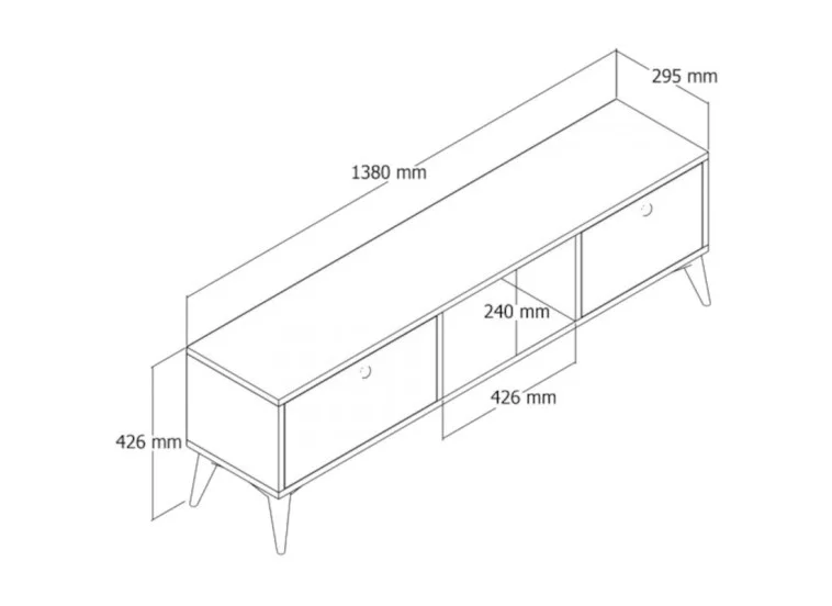 Έπιπλο Τηλεόρασης 1216 SERENAT μπεζ Μ138xΠ29.5xΥ42.6εκ., All4home