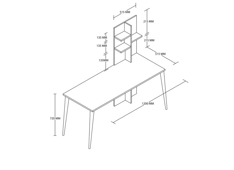 Γραφείο, Ruby 1922, 120x51,50x72 εκ., All4home