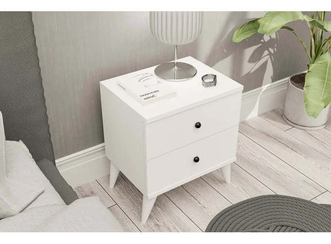 Κομοδίνο, 3720 MONA, λευκό, 45x35x51,1εκ., All4home