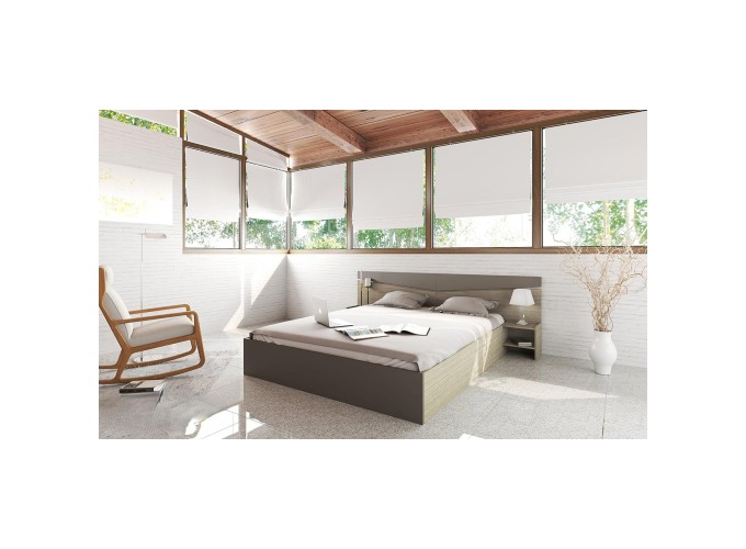 Σετ κρεβατοκάμαρας 3 τεμαχίων,1212007 Μόκα/Latte, με ΔΩΡΟ κουβέρτα. και μηχανισμό ανύψωσης, 226x78x206 εκ., Genomax