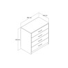 Συρταριέρα με 4 συρτάρια,Grande 3602 , 80x45x81,8, All4home