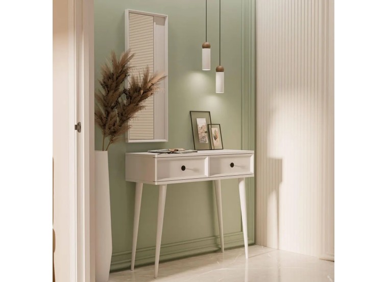 Τουαλέτα με καθρέφτη, Luna 6020 , ΄Λευκό, 90x35x82εκ., All4home