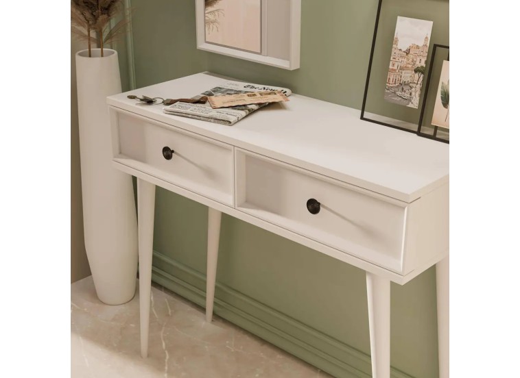 Τουαλέτα με καθρέφτη, Luna 6020 , ΄Λευκό, 90x35x82εκ., All4home