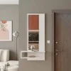 Τουαλέτα με καθρέφτη κρεμαστρή, 6000 LINE, αριστερό, λευκό,  45χ15χ120εκ., All4home