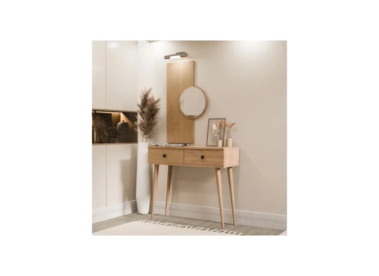 Τουαλέτα με καθρέφτη και ξύλινα πόδια, 6034 ODESA, 90χ35χ82εκ., All4home