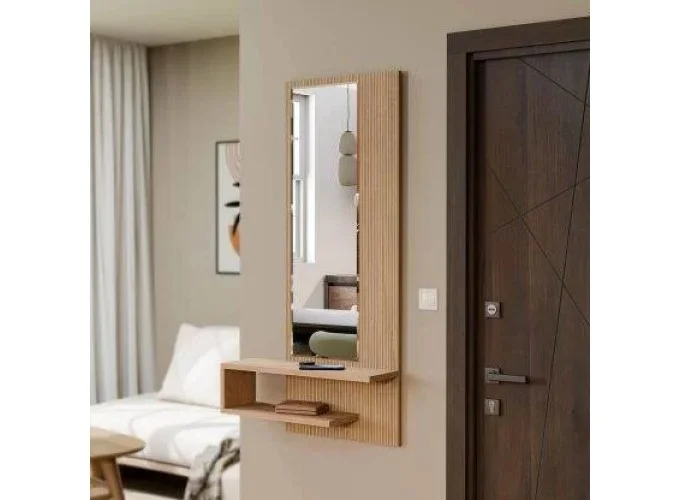 Τουαλέτα με καθρέφτη κρεμαστρή, 6002 LINE, αριστερό,  45χ15χ120εκ., All4home