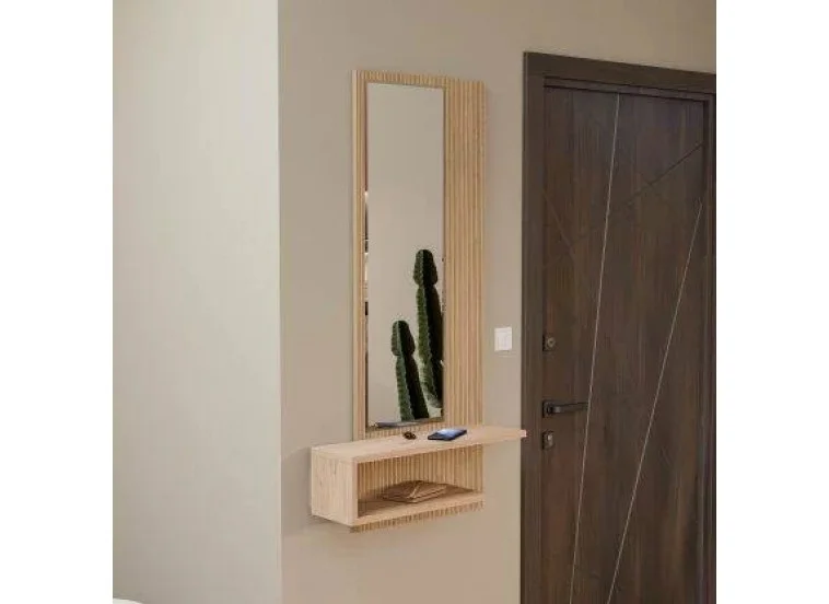 Τουαλέτα με καθρέφτη κρεμαστρή, 6002 LINE, αριστερό,  45χ15χ120εκ., All4home