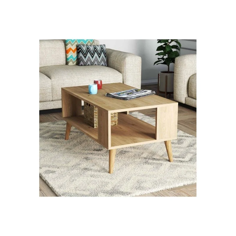 Τραπέζι σαλονιού, με ξυλινα πόδια, 2028 CITY 90χ54χ44,6εκ., All4home
