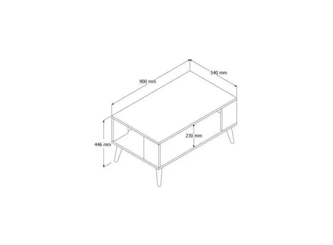 Τραπέζι σαλονιού, με ξυλινα πόδια, 2028 CITY 90χ54χ44,6εκ., All4home