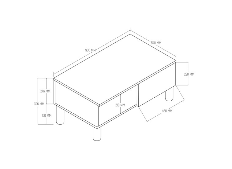 Τραπέζι σαλονιού Monza 2100 90x54x39,6 εκ., All4home