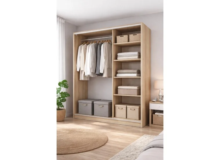 Ντουλάπα συρόμενη, 1211009 Σόνομα, 59x191x180, Genomax