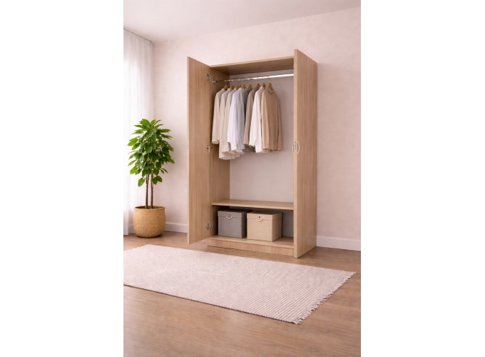 Ντουλάπα Δίφυλλη 1211001 Σόνομα, 52x191x80, Genomax