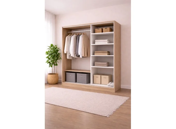 Ντουλάπα Τρίφυλλη με καθρέφτη, 1211003 Σόνομα, 52x191x120, Genomax