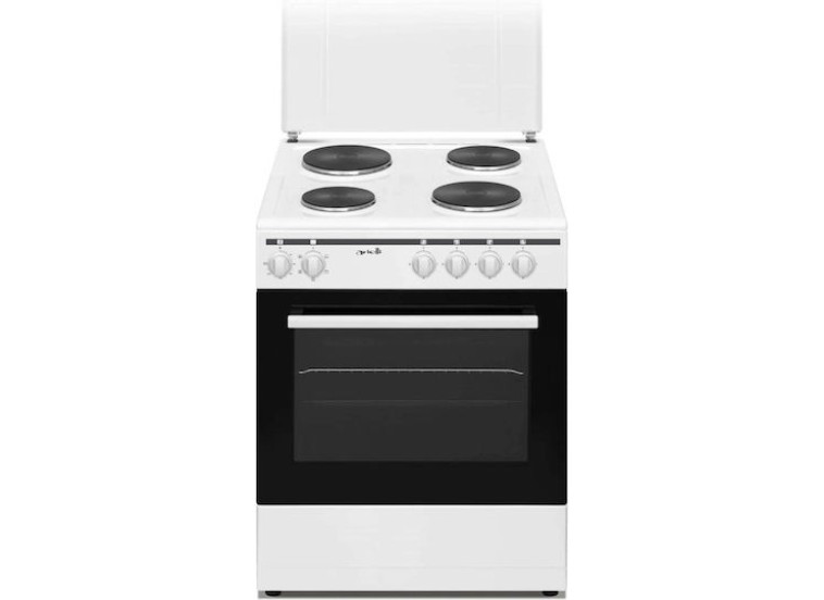 Ηλεκτρική Κουζίνα 56lt με Εμαγιέ Εστίες Π60εκ. Λευκή,  C 6060FL,Arielli