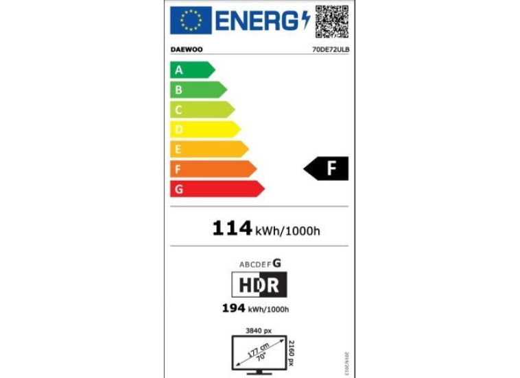 Τηλεόραση 70"4K UHD LED, Smart TV, 70DE72ULB HDR, Daewoo Τηλεόραση 70"4K UHD LED, Smart TV, 70DE72ULB HDR, Daewoo