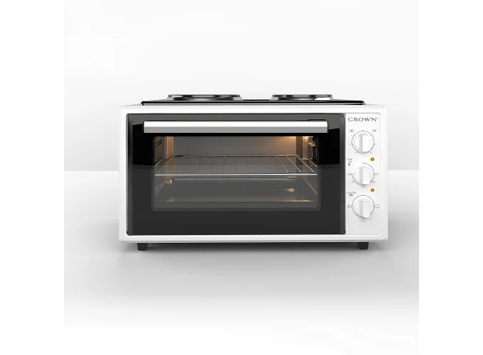 Ηλεκτρικό Φουρνάκι 45t με 2 εστίες, CMO-466WF , Λευκό , Crown