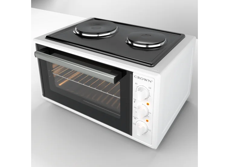 Ηλεκτρικό Φουρνάκι 45t με 2 εστίες, CMO-466WF , Λευκό , Crown