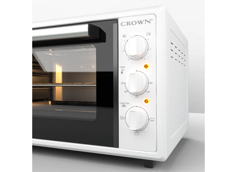 Ηλεκτρικό Φουρνάκι 45t με 2 εστίες, CMO-466WF , Λευκό , Crown