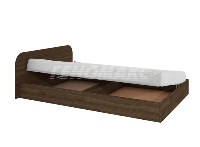 Κρεβάτι μπαούλο διπλό 1212003 Καρυδί, 144/190, Genomax