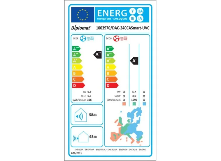 Κλιματιστικό Inverter 24000 BTU με Ιονιστή και WiFi, DAW-240CA Smart Winter, Diplomat 