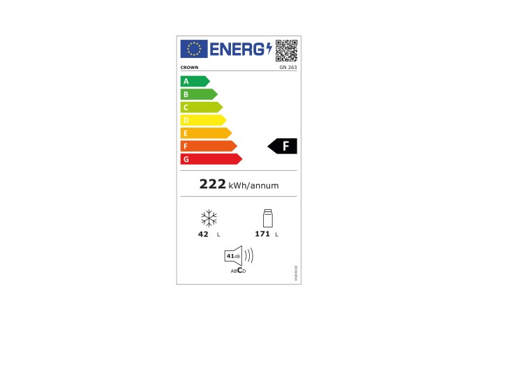Ψυγείο Δίπορτο 213 lt, 144/54/57 εκ., GN 263E , Crown Ψυγείο Δίπορτο 213 lt, 144/54/57 εκ., GN 263E , Crown