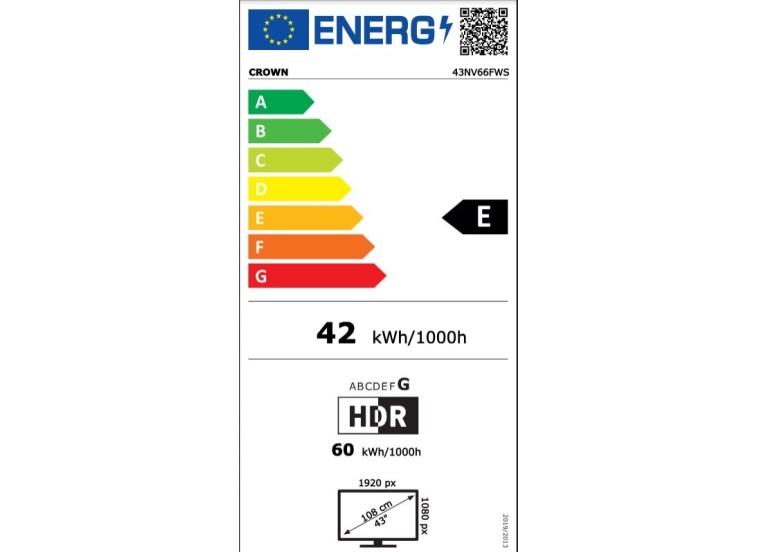 Τηλεόραση 43" LED, Smart Full HD 1920x1080, 43NV66FWS, Crown Τηλεόραση 43" LED, Smart Full HD 1920x1080, 43NV66FWS, Crown
