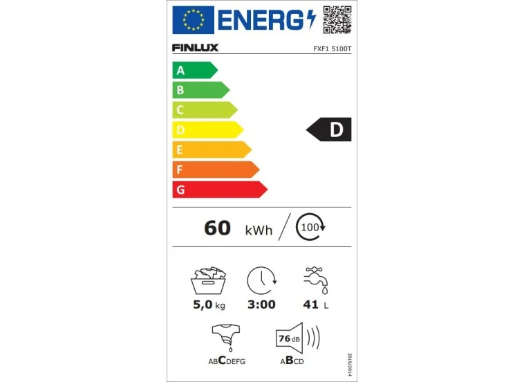 Πλυντήριο ρούχων 5 κιλών, FXF1 5100T, D, Finlux Πλυντήριο ρούχων 5 κιλών, FXF1 5100T, D, Finlux