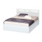 Κρεβάτι ξύλινο ημίδιπλο High Λευκό/Λευκό γυαλιστερό, 120/190, 194/90/124 εκ., Genomax
