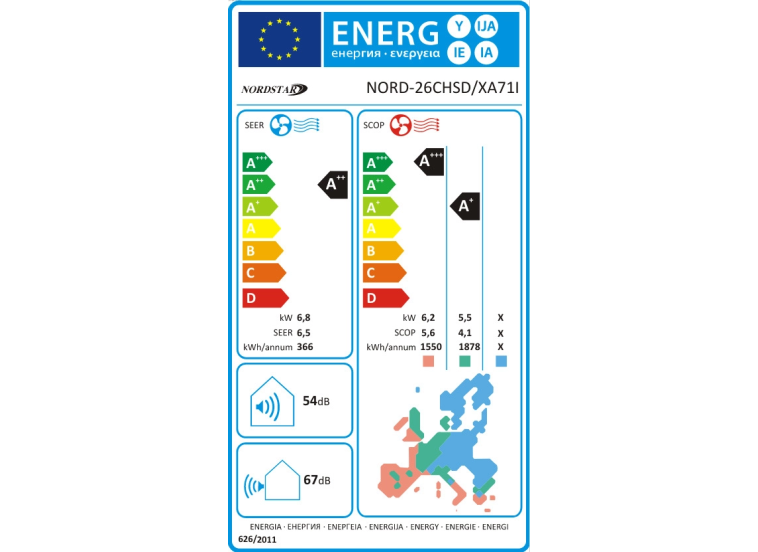 Κλιματιστικό Inverter 24000 BTU A++/A+, TN NORD-26CHSD/XA71l, Nordstar Κλιματιστικό Inverter 24000 BTU A++/A+, TN NORD-26CHSD/XA71l, Nordstar