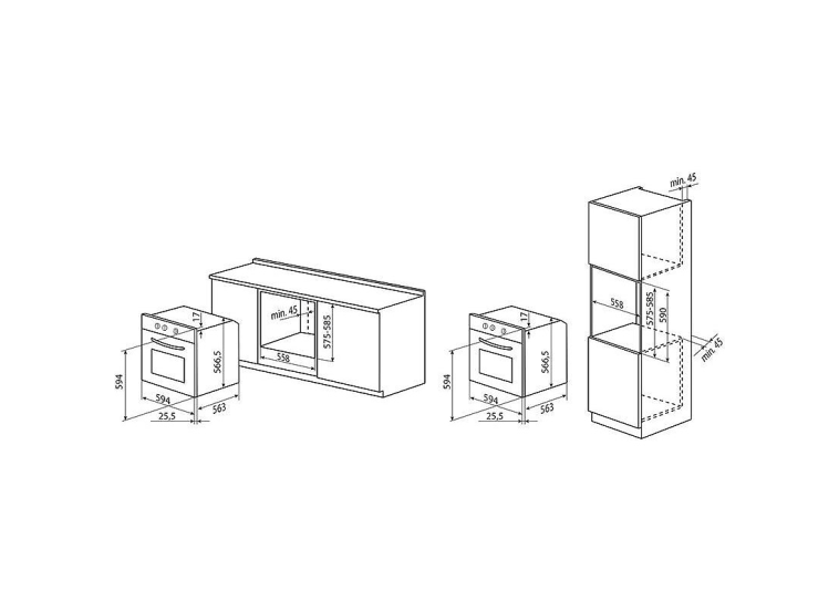 Εντοιχιζόμενος φούρνος, 71 λίτ., Inox, 59,5/59,5/56,3 εκ., EMF615M IX, Electra