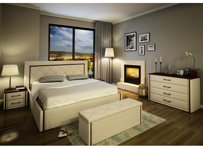 Σετ Κρεβατοκάμαρας 5 τεμαχίων, 160/200, Kantan, με ΔΩΡΟ σκαμπό και μηχανισμό ανύψωσης, 176/217/104 εκ., Genomax