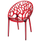 Καρέκλα Crystal κόκκινη, Πολυανθρακικό, 59x60x80 εκ, Genomax