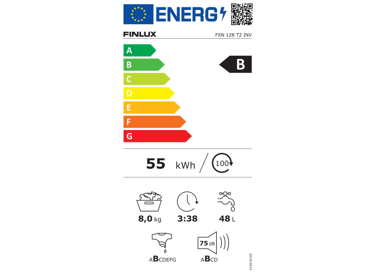 Πλυντήριο Ρούχων 8kg 1200 Στροφών, FXN 128T2 INV, Finlux Πλυντήριο Ρούχων 8kg 1200 Στροφών, FXN 128T2 INV, Finlux