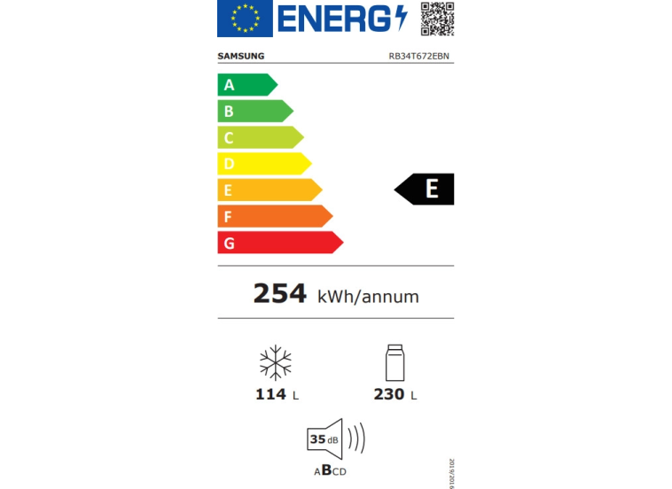 Ψυγειοκαταψύκτης Samsung RB34T672EBN/EF, 344 lt., Total No Frost, 1853/595/658 Ψυγειοκαταψύκτης Samsung RB34T672EBN/EF, 344 lt., Total No Frost, 1853/595/658