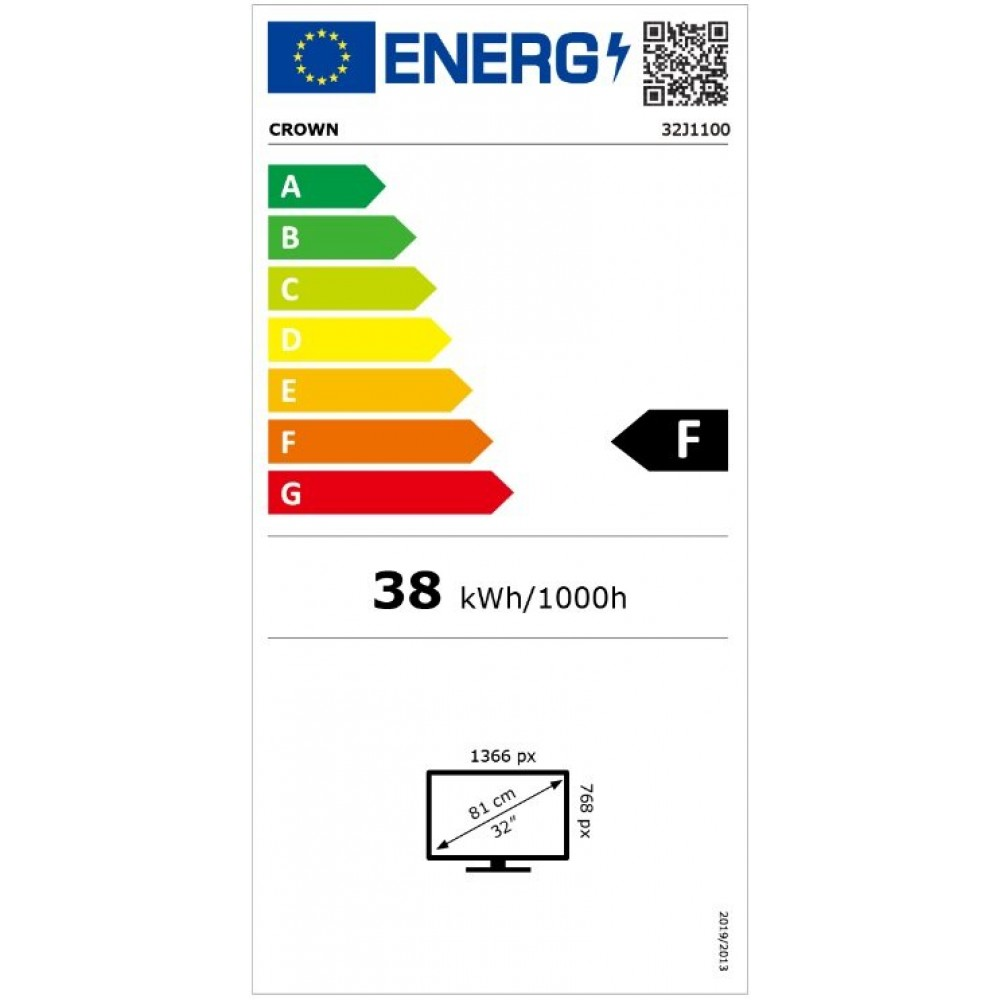 Τηλεόραση LED HD 32", 32J1100, CROWN